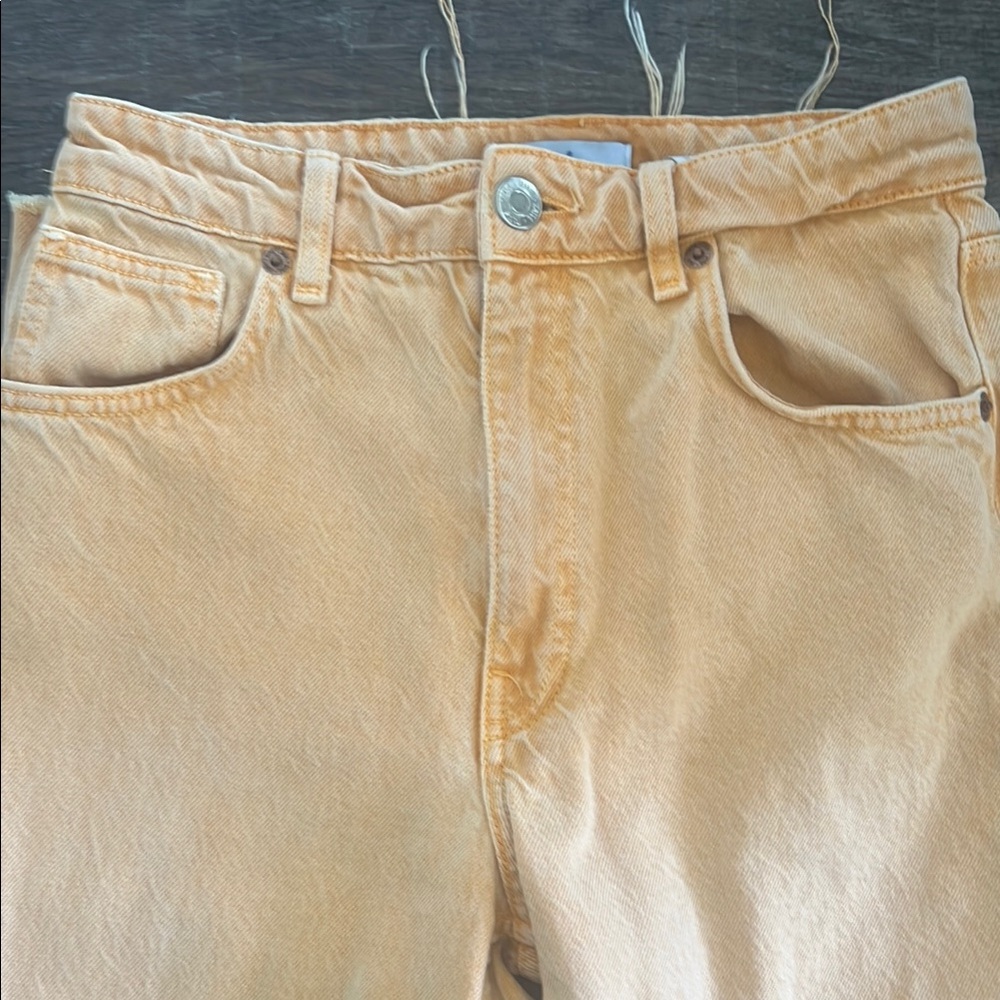 ZARA Wide Leg faded orange jeans